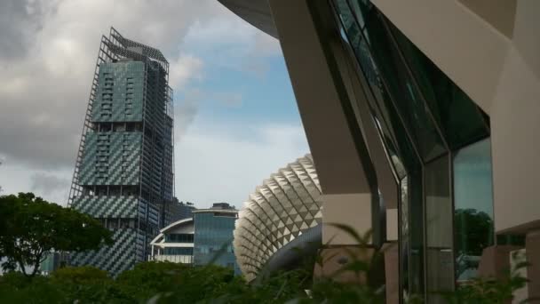 Singapur Febrero 2019 Panorama Aéreo Ciudad Durante Día Circa Febrero — Vídeo de stock