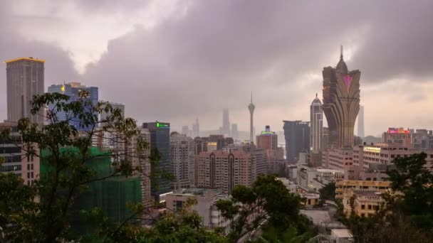 Panorama Paisagem Urbana Ilha Macau Tempo Lapso Imagens China — Vídeo de Stock