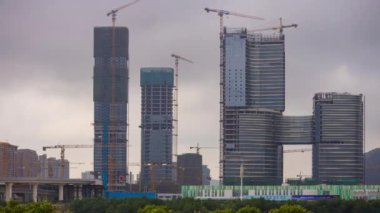 Macau taipa Adası cityscape panorama. 4 k zaman atlamalı görüntüleri Çin