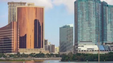 Macau taipa Adası cityscape panorama. 4 k zaman atlamalı görüntüleri Çin
