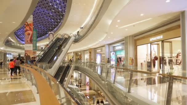 Shenzhen China Outubro 2018 Cidade Famoso Shopping Interior Corredor Câmera — Vídeo de Stock