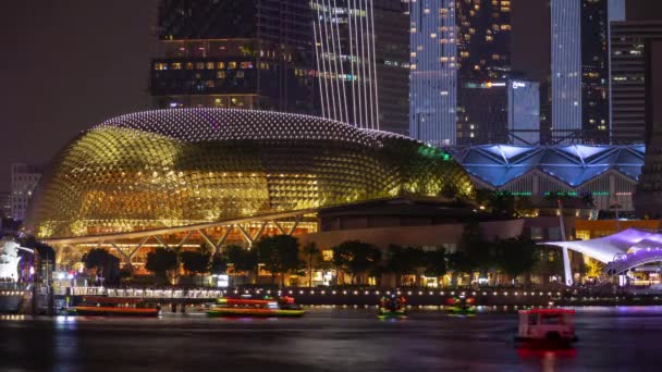 Singapore Februari 2019 Dag Tid Singapore City Marina Bay Trafik — Stockvideo