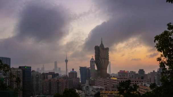 Panorama Paisagem Urbana Ilha Macau Tempo Lapso Imagens China — Vídeo de Stock