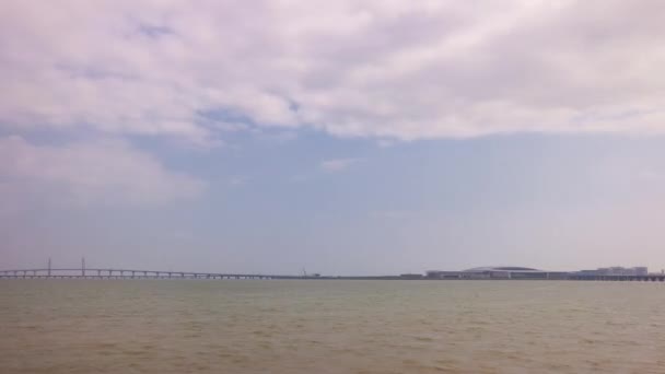 Day Time Macau Taipa Island Seascape Panorama Timelapse Footage China — 비디오