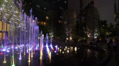 Gece vakti Shen Zhen fıskiyeyi aydınlattı.