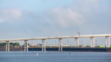 Day time Macau Taipa island seascape panorama. 4k timelapse footage china