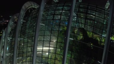 Singapur - 18 Haziran 2019: Bay 4k görüntüleri tarafından Gardens Cloud Forest & Flower Dome günü görünümü