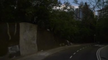 Gündüz vakti Hong Kong şehir manzarası, yol gezisi, pov panorama 4k