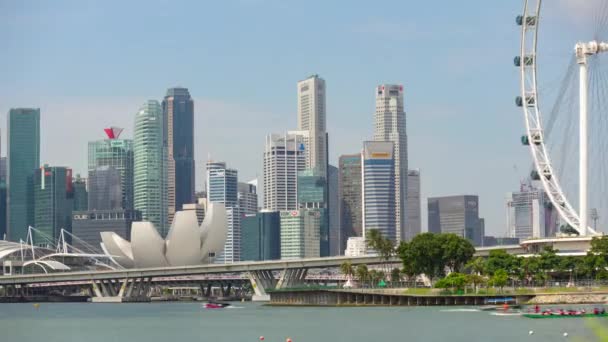 Singapur Luty 2019 Dzień Czas Singapur Miasto Marina Bay Ruchu — Wideo stockowe
