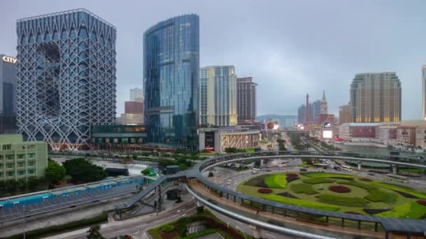 Macau China Fevereiro 2019 Sunny Day Macau City Traffic Architecture — Vídeo de Stock