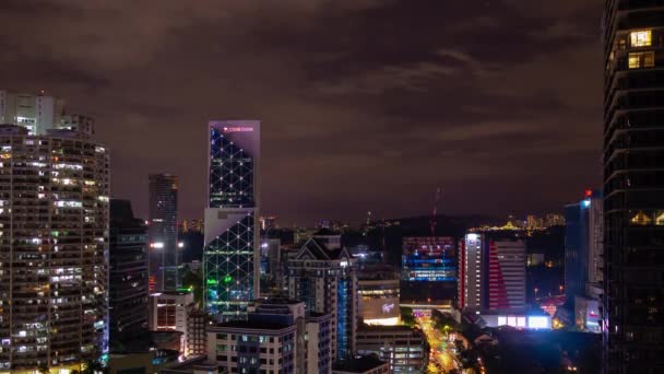 Kuala Lumpur Malajsie Června 2019 Night Time Kuala Lumpur Downtown — Stock video