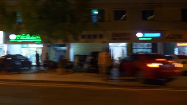 Sanya Çin Ekim 12018 Gece Vakti Sanya Şehir Trafiği Sokak — Stok video