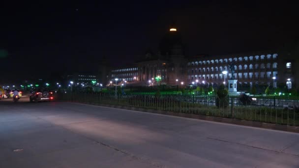 Nuit Bangalore Ville Circulation Rue Panorama Aérien Inde — Video