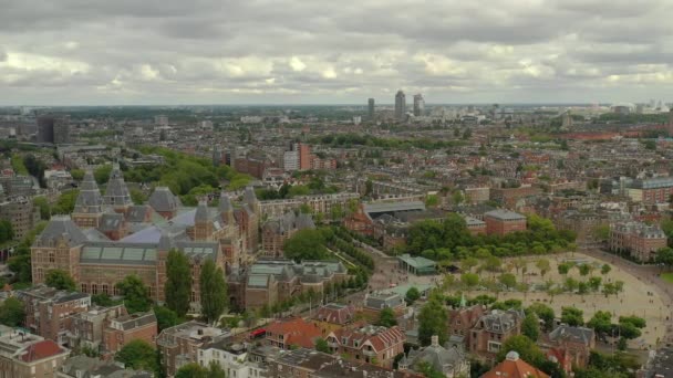 Tramonto Amsterdam Centro Panorama Aereo Holland — Video Stock