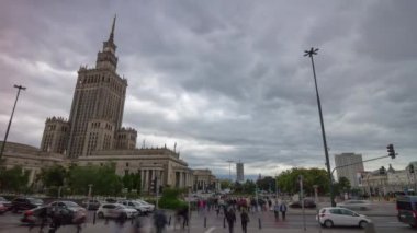 Day Time Varşova Şehri Eski Şehir Meydanı Panoraması 4k Polonya