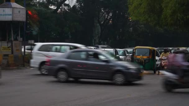 День Час Бангалор Трафіку Вулиці Міста Повітряних Панорама Індії — стокове відео