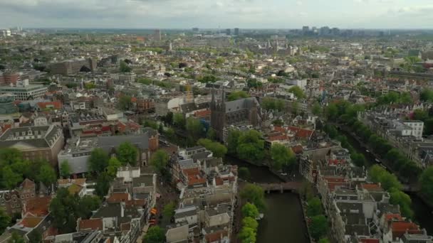 Coucher Soleil Amsterdam Panorama Aérien Holland — Video