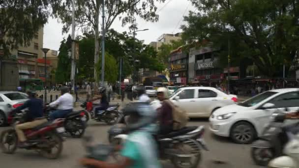 Ημέρα Ώρα Bangalore Δρόμο Πόλης Κυκλοφορίας Εναέρια Ινδία Πανόραμα — Αρχείο Βίντεο