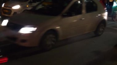 gece saat bangalore şehir trafik sokak hava panorama 4k Hindistan 