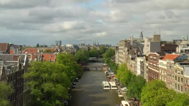 Tramonto Amsterdam Centro Panorama Aereo Holland — Video Stock