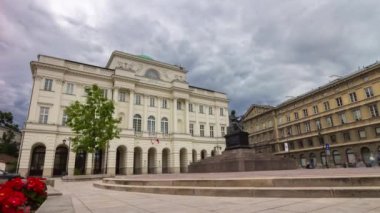 Day Time Varşova Şehri Eski Şehir Meydanı Panoraması 4k Polonya