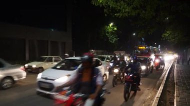 gece saat bangalore şehir trafik sokak hava panorama 4k Hindistan 