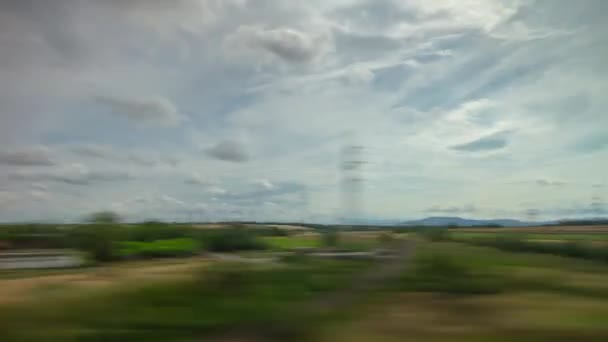 Día Tiempo Tren Carretera Viaje Panorama Timelapse Suiza Austria — Vídeos de Stock