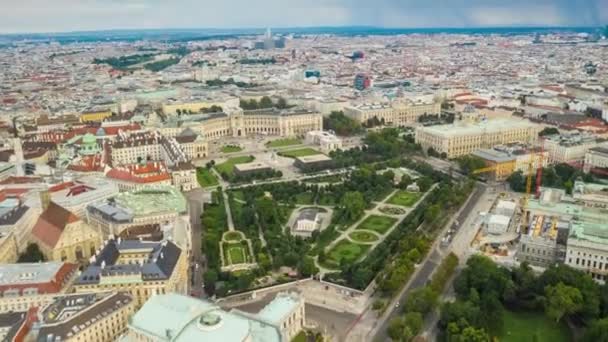 Austria Centrum Wiedeń Antenowe Gród Kwadrat Miasto Panorama Park Sławny — Wideo stockowe