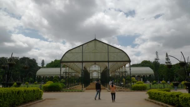 Ηλιόλουστη Bangalore Πόλη Lalbagh Βοτανικό Κήπο Gazebo Πανόραμα Ινδία — Αρχείο Βίντεο
