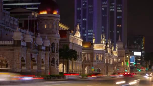 Kuala Lumpur Malajzia Június 2019 Éjszaka Idő Kuala Lumpur Belvárosi — Stock videók