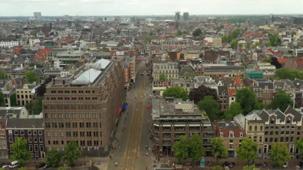 Naplemente Amsterdam Belvárosában Légi Panoráma Holland — Stock videók