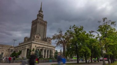 Day Time Varşova Şehri Eski Şehir Meydanı Panoraması 4k Polonya