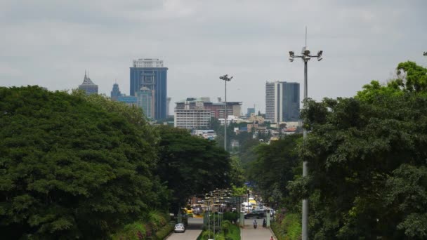 Gün Zaman Bangalore Şehir Trafik Sokak Hava Panorama Hindistan — Stok video