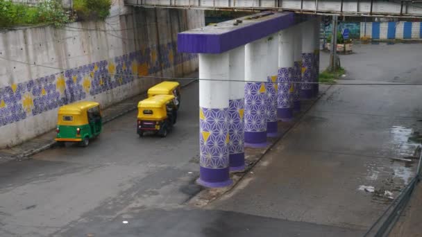 Deszczowy Dzień Bangalore Miasto Ruch Uliczny Antena Panorama Indie — Wideo stockowe