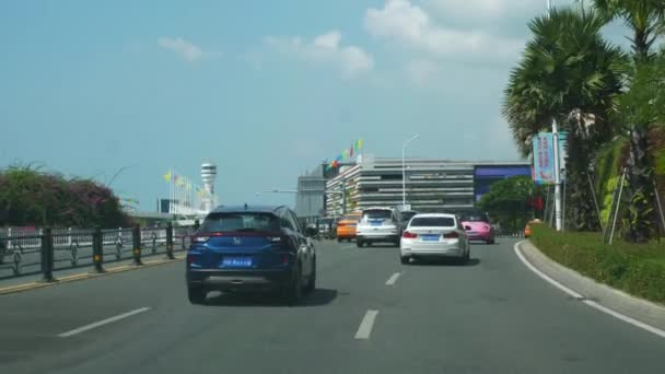 Sanya China October 2018 Sunny Day Sanya City Traffic Street — Stock Video