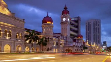 Kuala Lumpur, Malezya - 25 Haziran 2019: gece vakti kuala lumpur şehir merkezi havacılık panorama 4k zaman apse circa 25 Eylül 2018 kuala lumpur, Malezya.