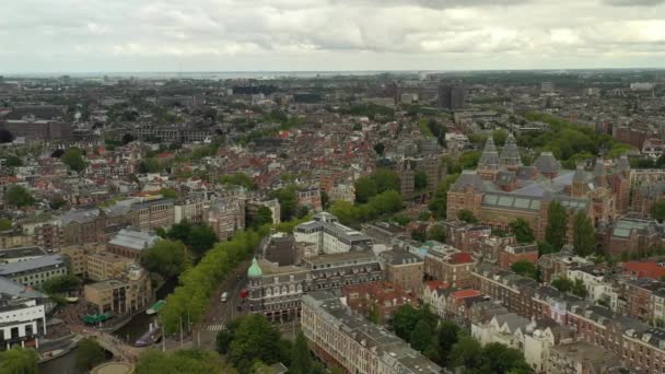 Coucher Soleil Amsterdam Panorama Aérien Holland — Video