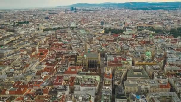 Vienna Cityscape Day Time Old Center Aerial Panorama Timelapse Austria — Stock Video