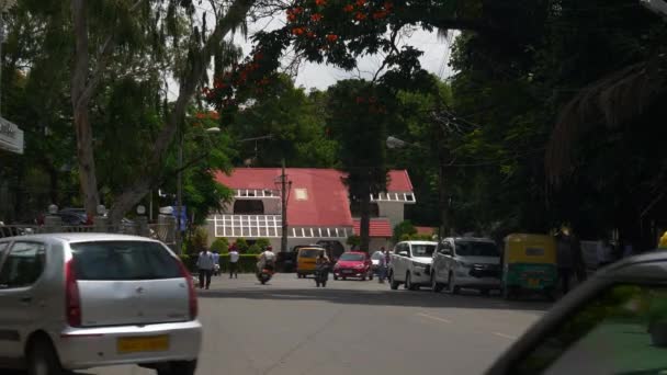 Regen Dag Tijd Bangalore Stad Verkeer Straat Antenne Panorama India — Stockvideo