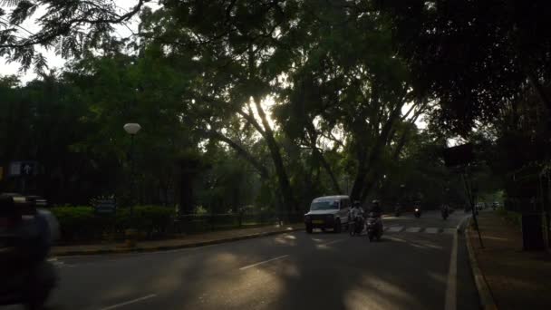 Дощового Дня Бульвар Міського Руху Повітряна Панорама Індія — стокове відео