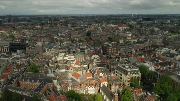 Tramonto Amsterdam Centro Panorama Aereo Holland — Video Stock