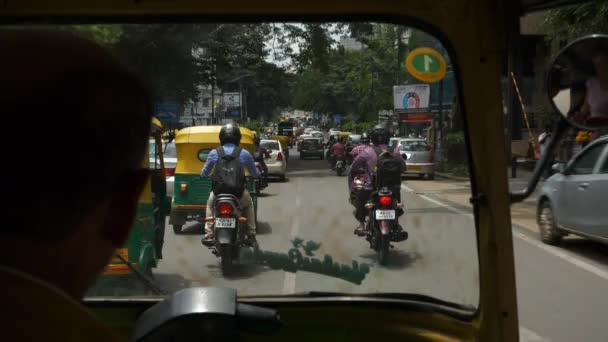 Dag Tijd Bangalore Verkeer Straat Luchtfoto Panorama India — Stockvideo