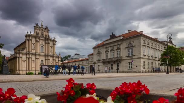 Heure Jour Varsovie Place Vieille Ville Panorama Pologne — Video