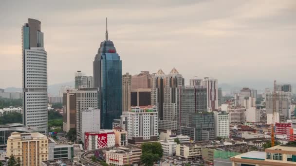 马来西亚吉隆坡 2019年6月25日 马来西亚 考拉隆布尔市中心空中全景4K次飞行大约在2018年9月25日 考拉隆布尔 — 图库视频影像