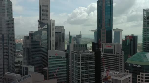 Day Time Flight Singapore City Aerial Panorama Footage — Stock Video
