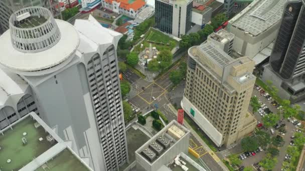 Дневной Полет Над Городом Сингапур Панорама — стоковое видео
