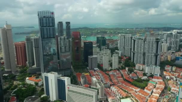 Dzień Singapur Miasto China Town Rynek Anteny Topdown Panorama — Wideo stockowe