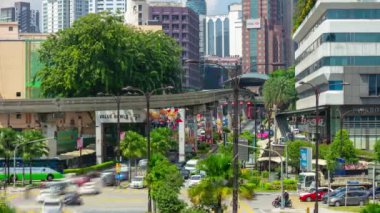 Kuala Lumpur, Malezya - 25 Haziran 2019: gündüz kuala lumpur şehir merkezi hava trafik panorama4k timelapse yaklaşık 25 Haziran 2019 kuala lumpur, malezya.