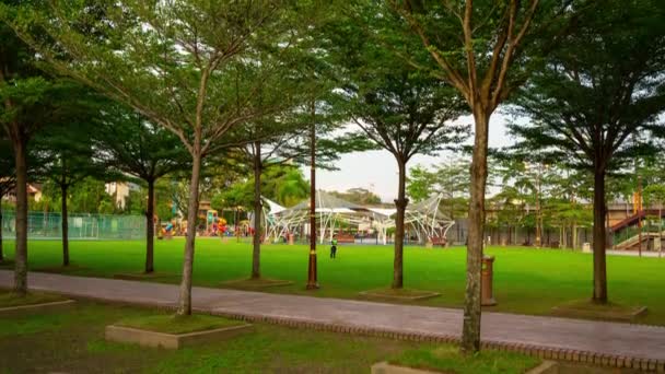 Kuala Lumpur Stad Zonnige Dag Openbaar Park Panorama Time Lapse — Stockvideo