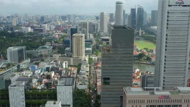 Tempo Giorno Singapore Città Cina Città Mercato Aereo Topdown Panorama — Video Stock